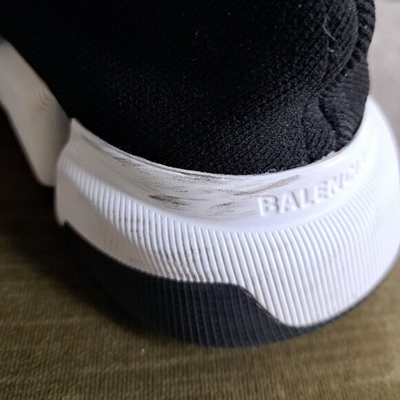 BLACK BLACK BALENCIAGA SPEED SNEAKERS MENS 12 - Picture 7 of 8